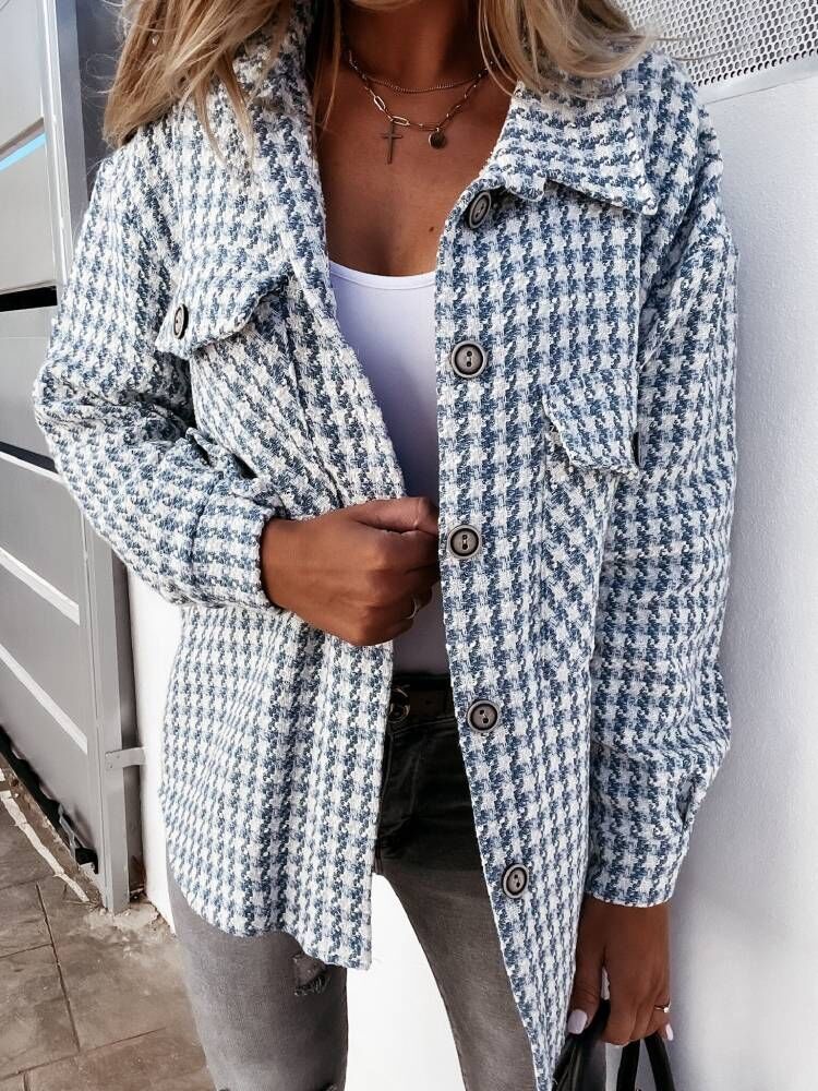Cappotto da donna in lana pied-de-poule - Chic e strutturato