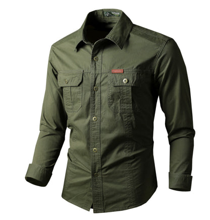 Chemise Cargo à Manches Longues Premium pour Homme – Vêtement de Travail Décontracté à Coupe Ample