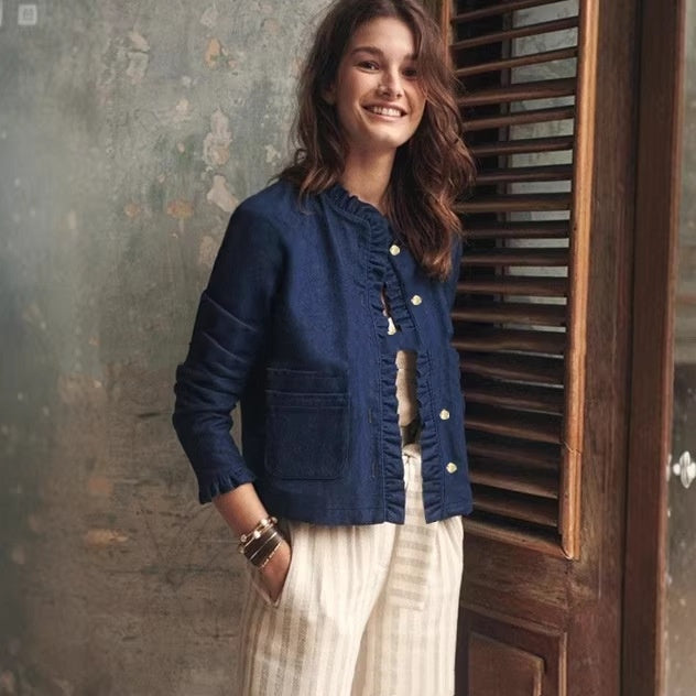 Women's workwear-style layered top - Retro and loose-fitting