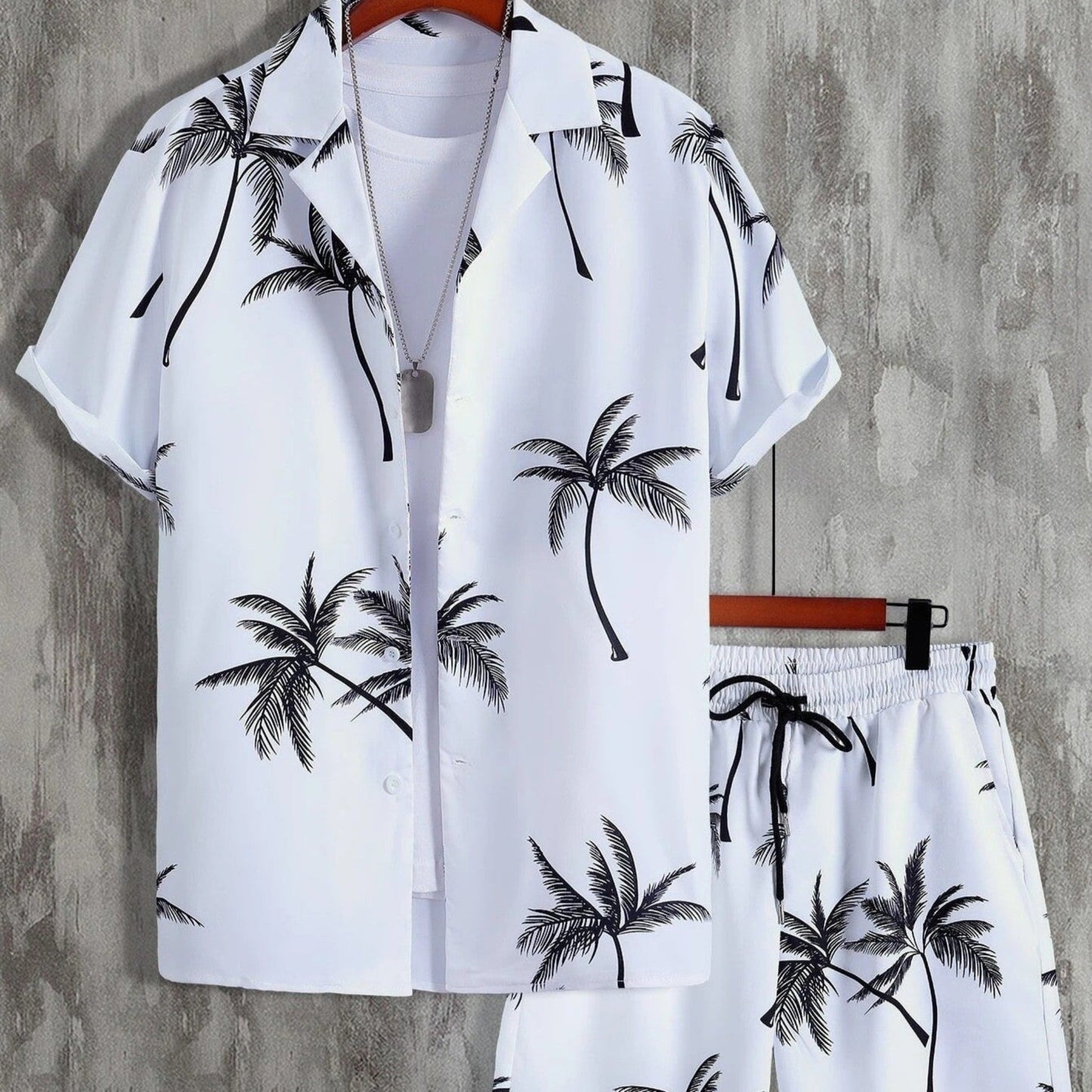 Ensemble Tropical Élégant Homme – Chemise et Short Décontracté Été
