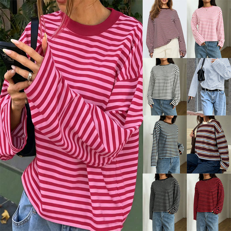 T-shirt da donna girocollo color block - Morbido e versatile