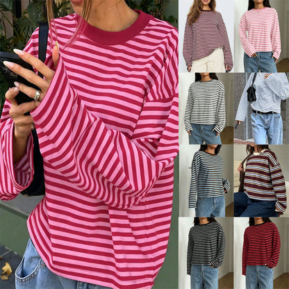 T-shirt da donna girocollo color block - Morbido e versatile