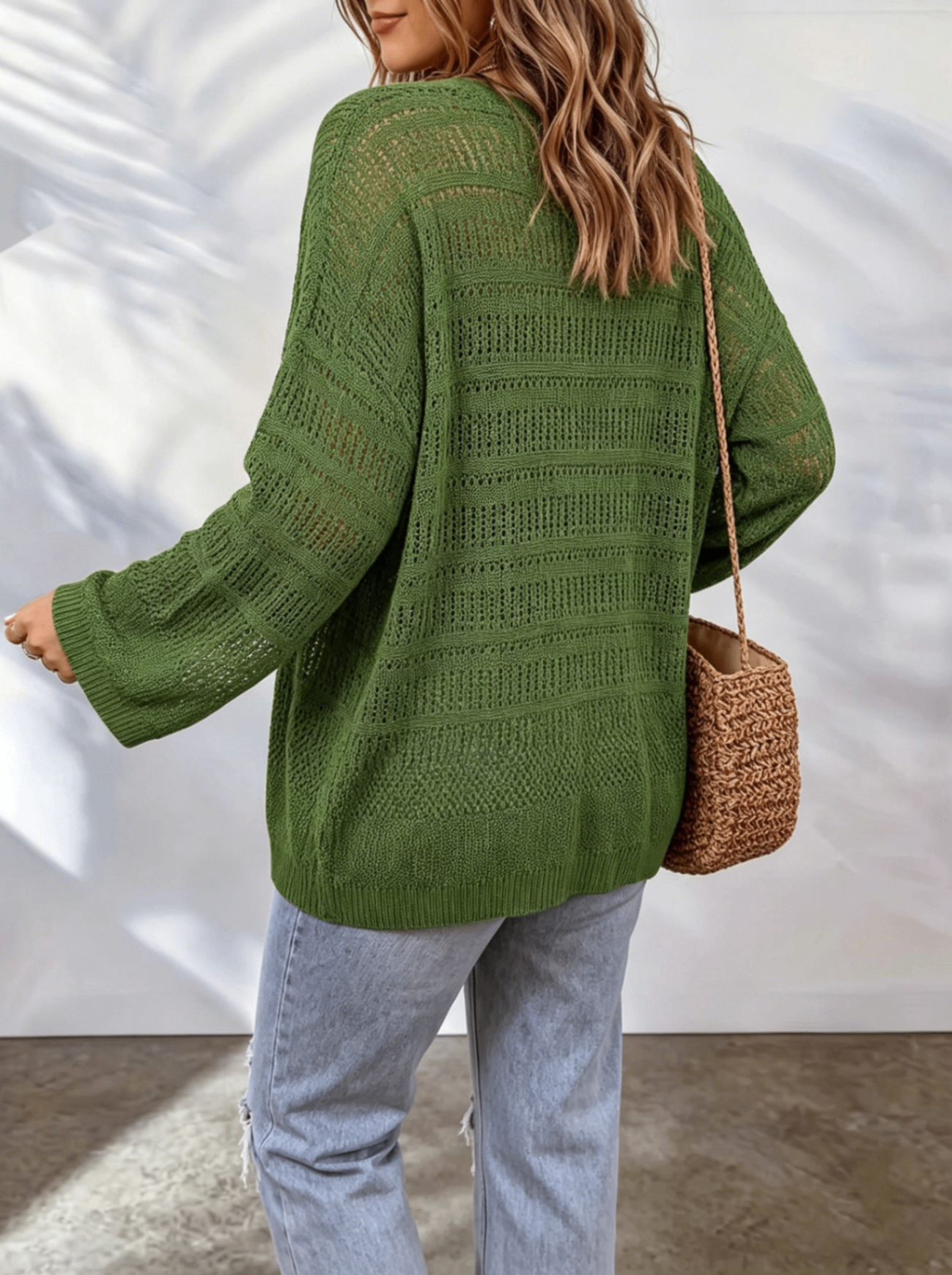 Cardigan femme ajoure en maille legere