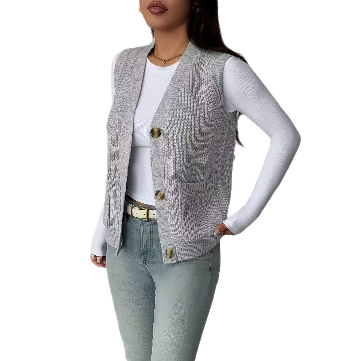 Gilet pull femme boutonne - Ample et confortable