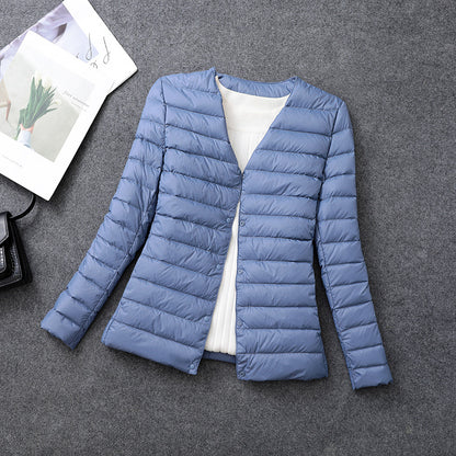 Veste légère isolante pour femme – Vêtement intérieur court à col rond