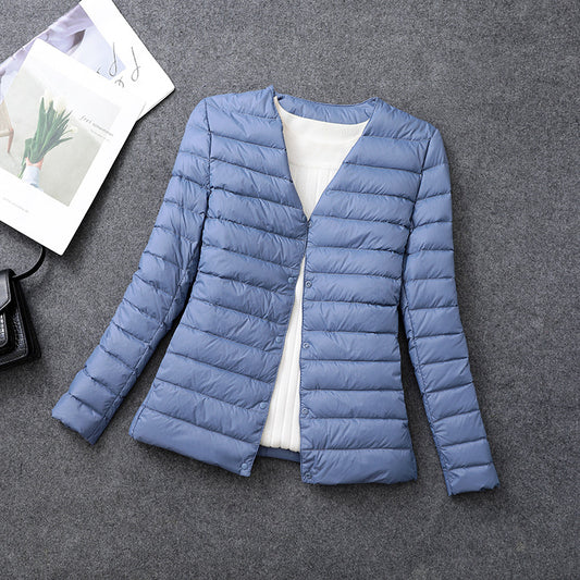 Veste légère isolante pour femme – Vêtement intérieur court à col rond