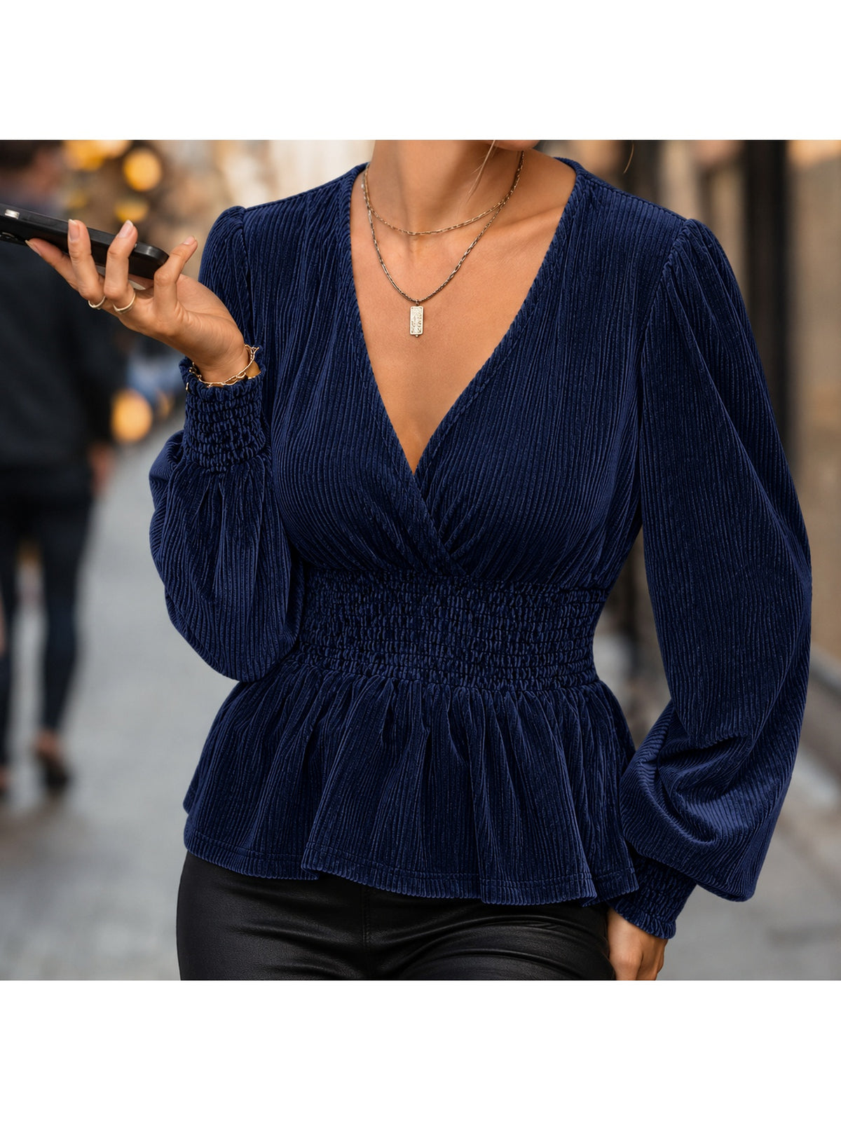 Flowy Long-Sleeve Blouse for Women – Chic and Lightweight