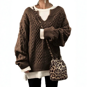 Thick twisted women's sweater - Warm and casual