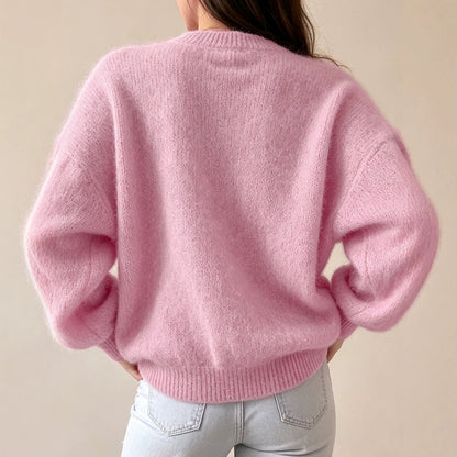 Loose-fitting women's crew-neck sweater - Soft and comfortable