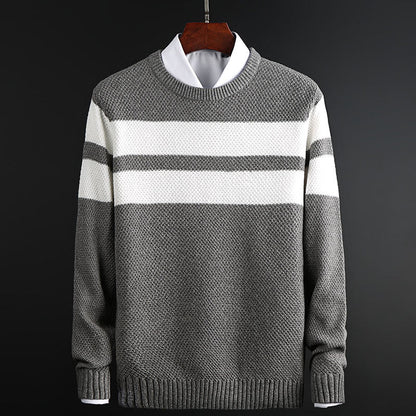 Pull ras du cou à rayures pour homme – Tricot confortable et élégant