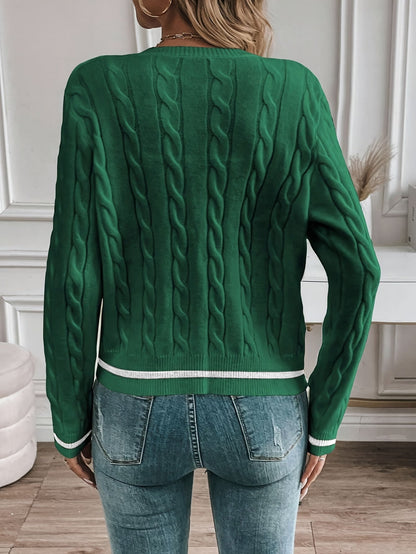Women's cable-knit cardigan - Refined and soft