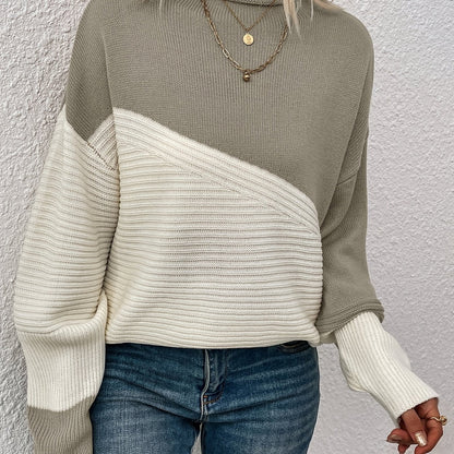 Women's relaxed-fit color-block sweater - Modern and soft