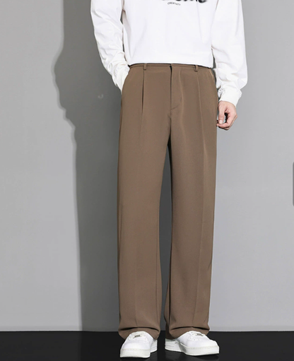 Pantalon Homme Élégant à Jambes Larges – Pantalon de Costume Oversize