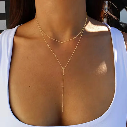 Collier perles de riz et franges - Elegant et delicat