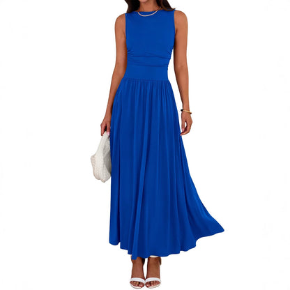 Vestido largo fluido para mujer con bolsillos