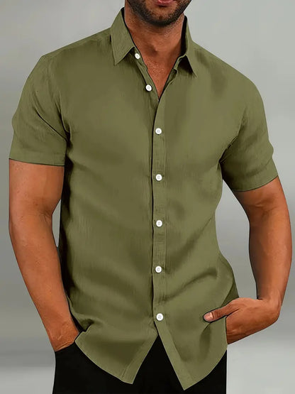 Chemise légère à manches courtes pour homme – Haut décontracté et respirant