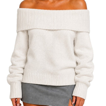 Pull femme manches longues maille unie - Doux et polyvalent