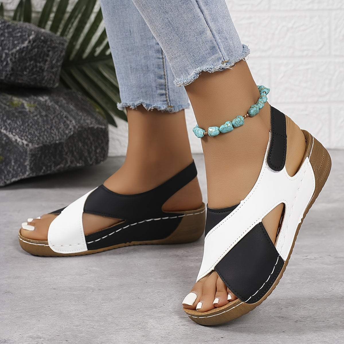 Sandales Plateforme Ouvertes Femme – Chaussures Confort à Semelle Amortie