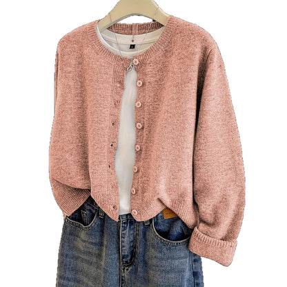 Cardigan court femme col rond - Doux et facile