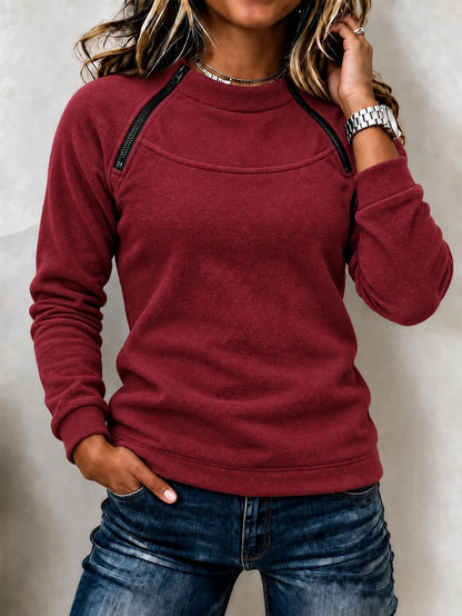 Sweat thermique femme col montant - Chaud et casual