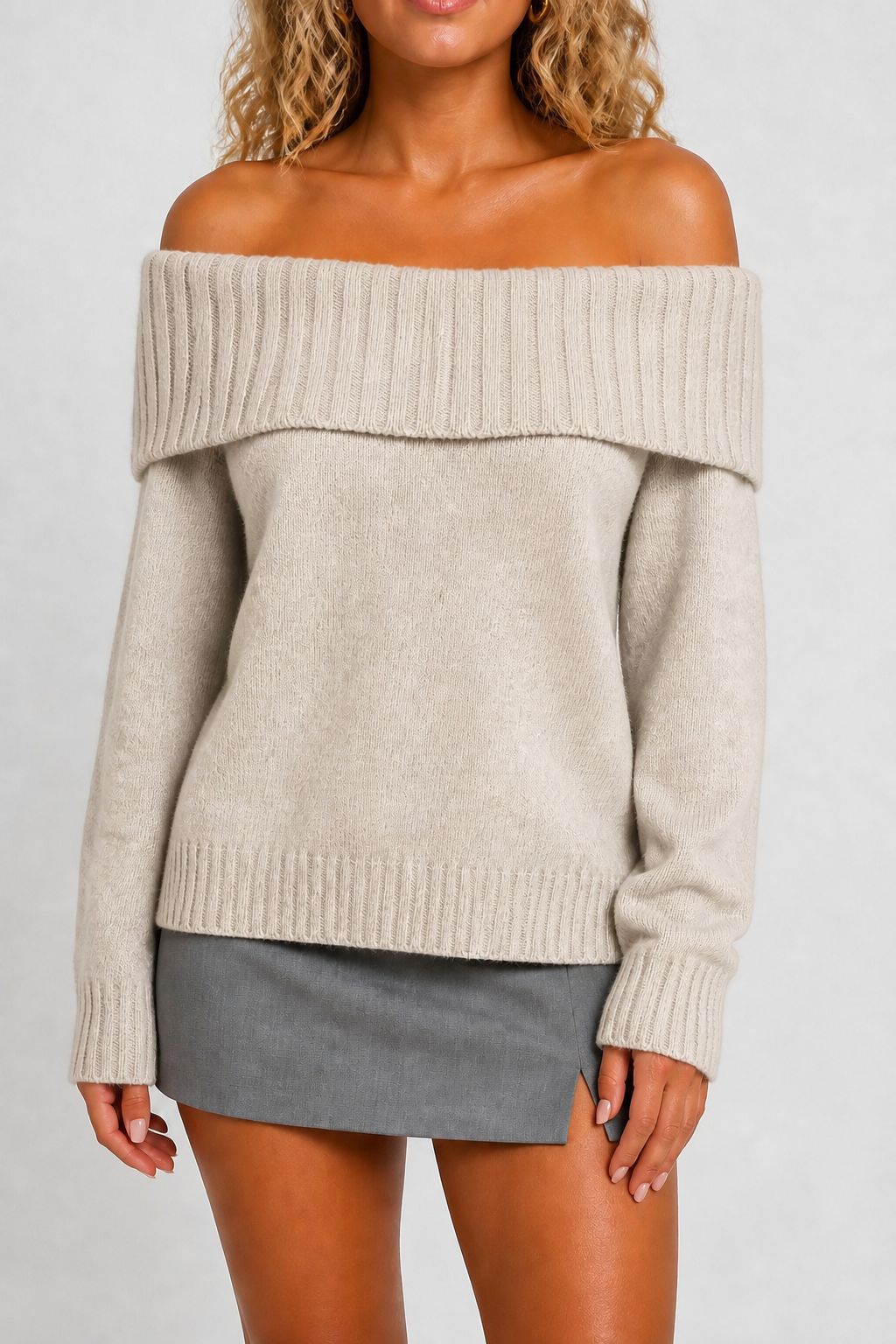 Pull femme manches longues maille unie - Doux et polyvalent