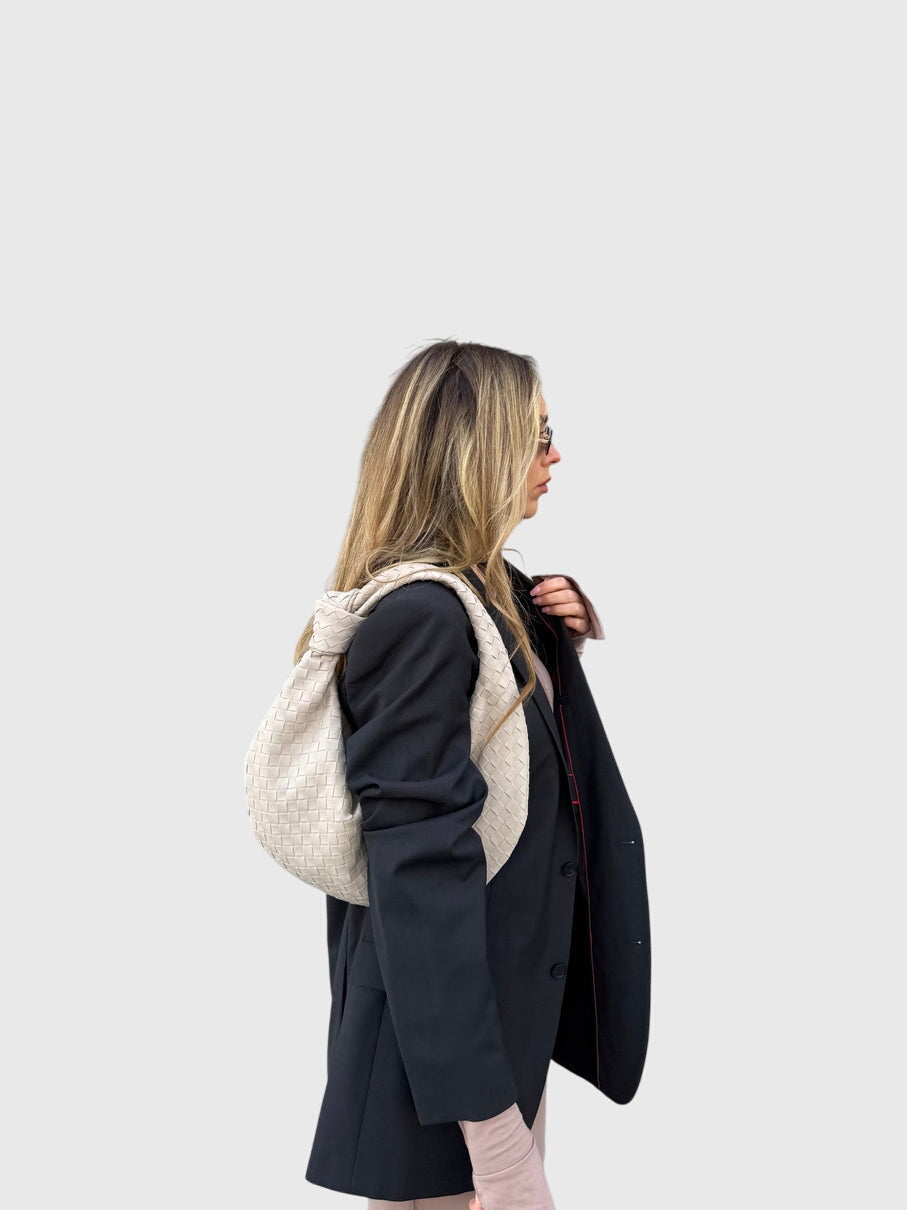Sac Femme Moyen en Suédine Tressée – Style Élégant Noué au Quotidien