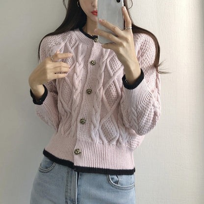 Cardigan femme colorblock boutonne - Doux et tendance