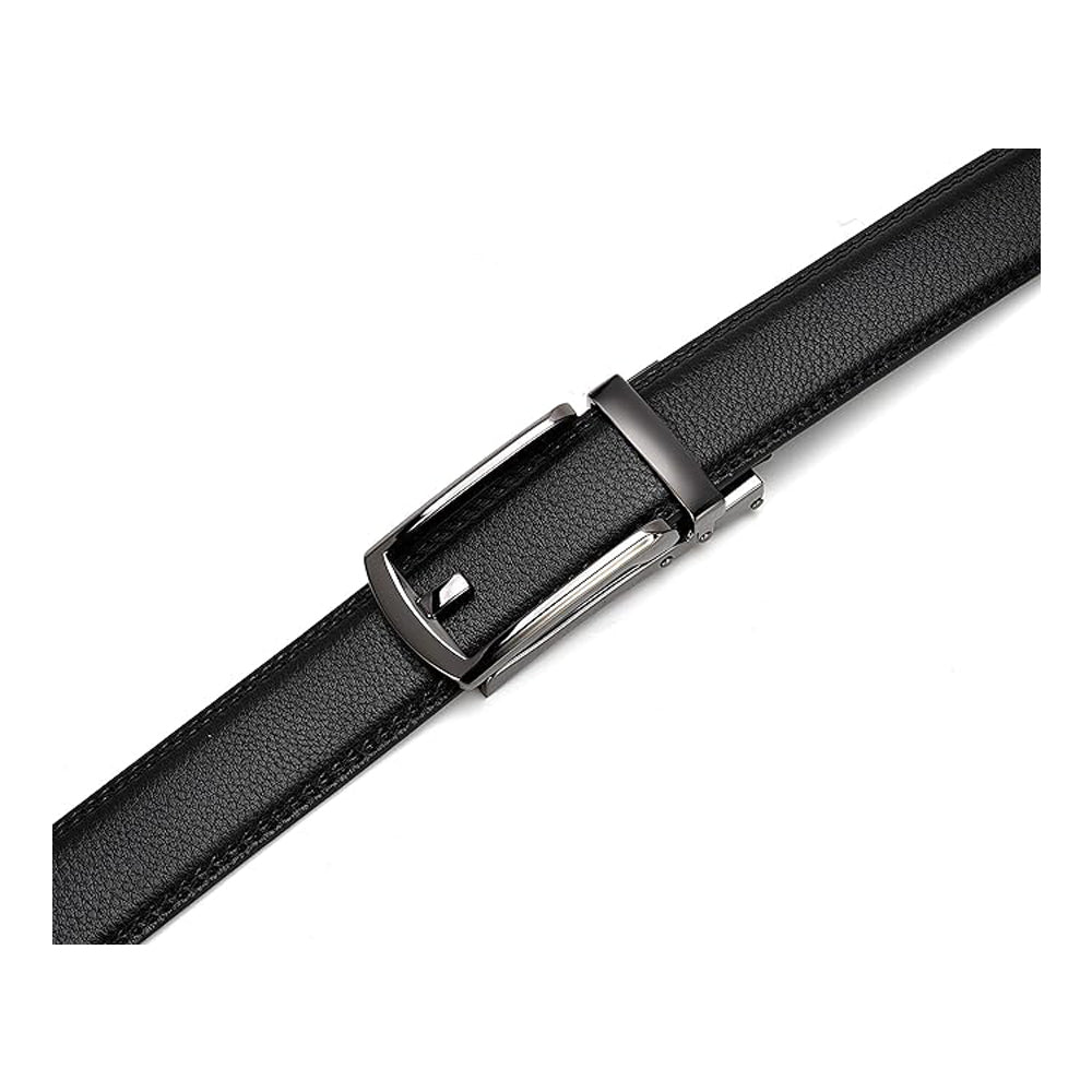 Leather ratchet belt for men with snap fastener – Casual and formal adjustable style