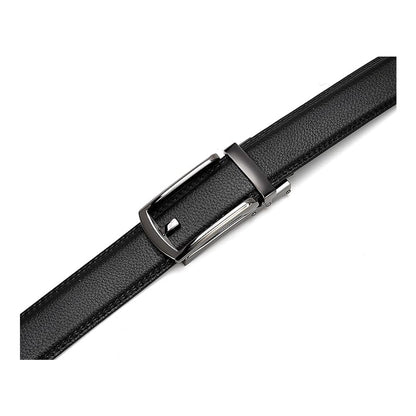 Leather ratchet belt for men with snap fastener – Casual and formal adjustable style