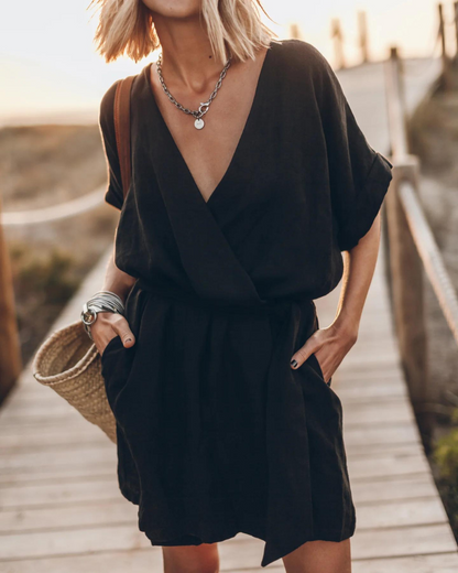 Robe Kimono Décontractée en Lin Femme – Style Estival Léger à Manches Larges et Imprimé
