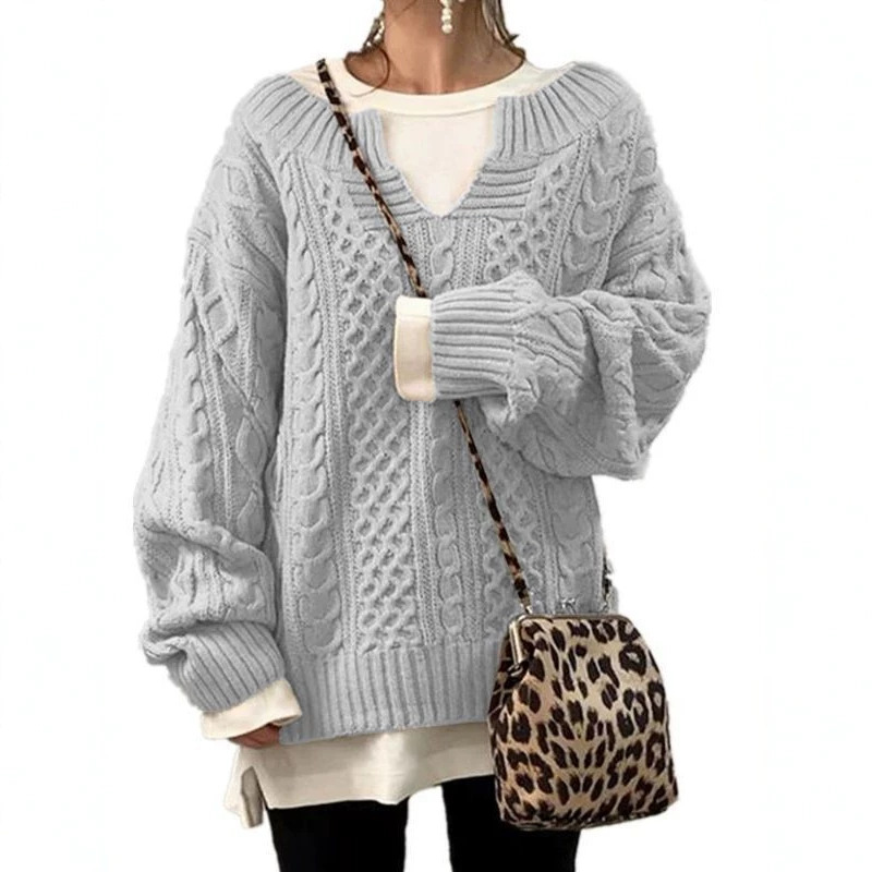 Pull epais femme torsade - Chaud et decontracte