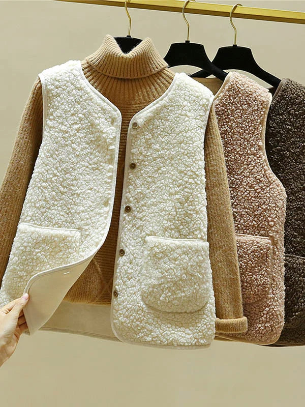 Gilet sans manches chaud pour femme