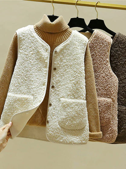 Gilet sans manches chaud pour femme