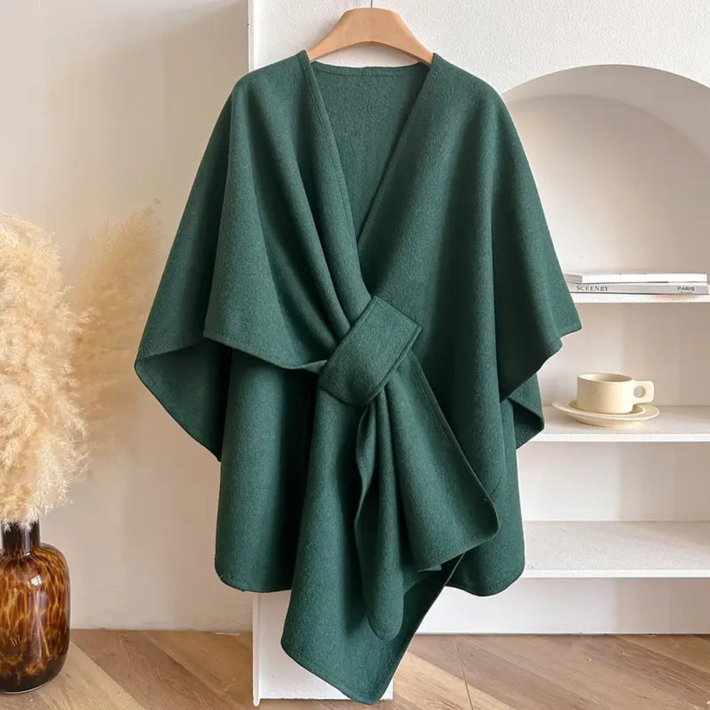 Manteau Cape Femme Élégant Poncho Hiver Coupe-Vent – Veste Chaude Surdimensionnée à Manches Longues Style Châle Doux et Chic pour Temps Froid