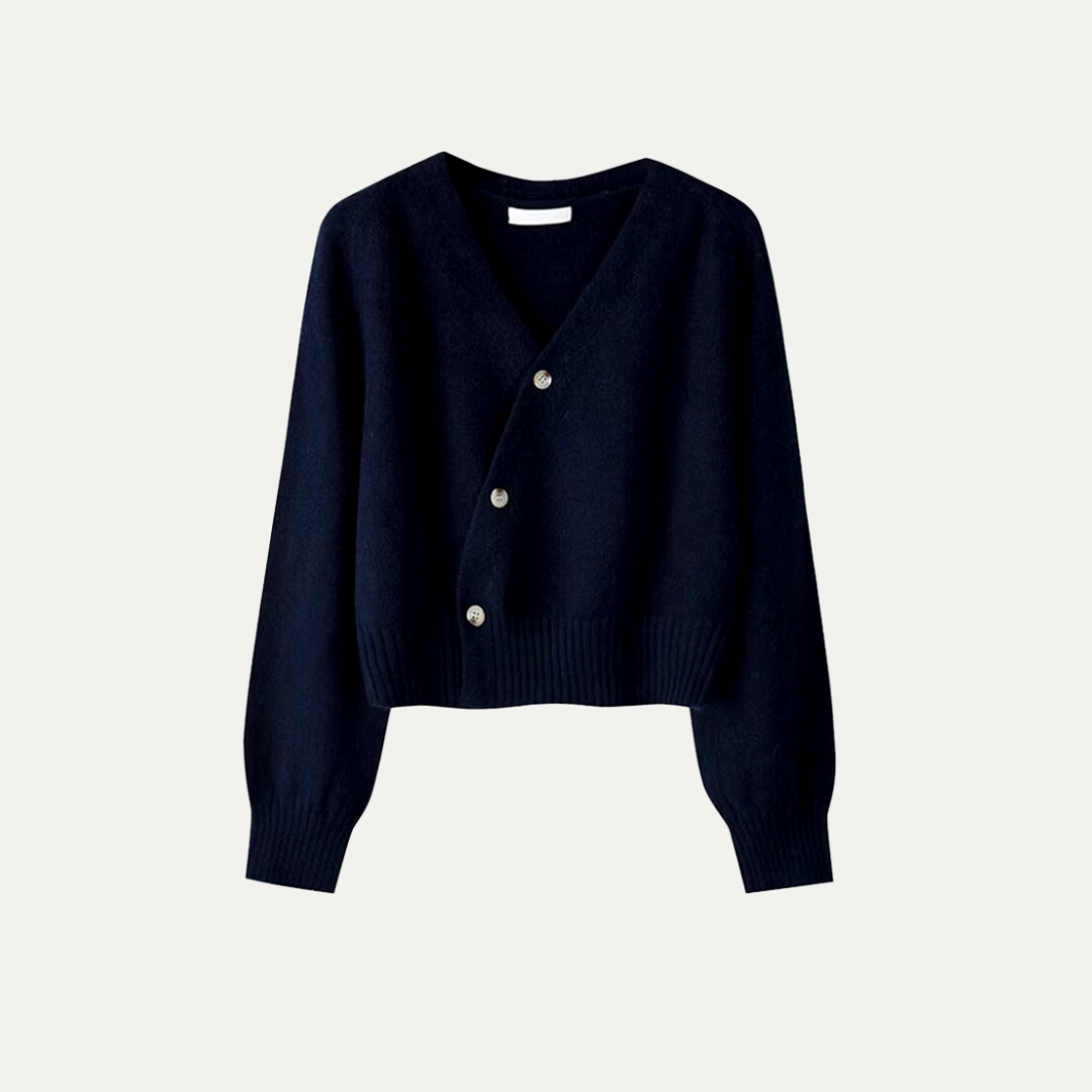 Cardigan Femme Haut de Gamme en Laine à Col V – Courte Maille Douillette