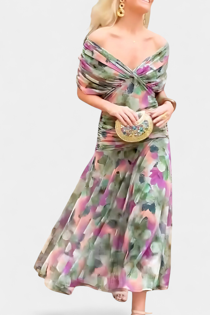 Long V-neck floral dress for women – An elegant and flowing outfit