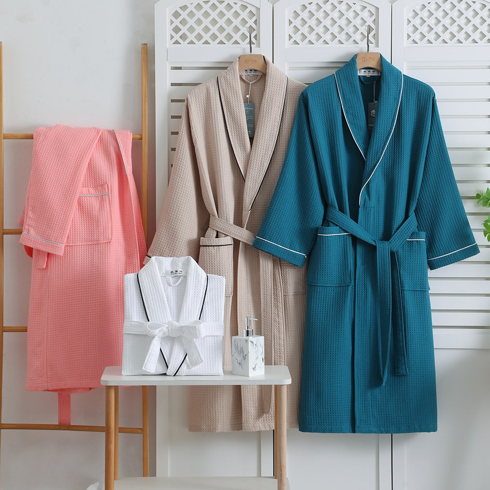 Peignoir en Coton Luxueux à Tissage Nid d’Abeille
