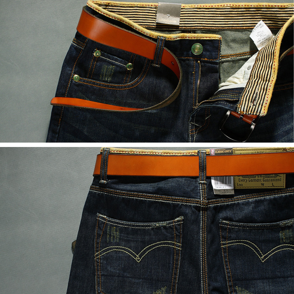 Short en jean structuré décontracté pour homme – Classique, détails déchirés