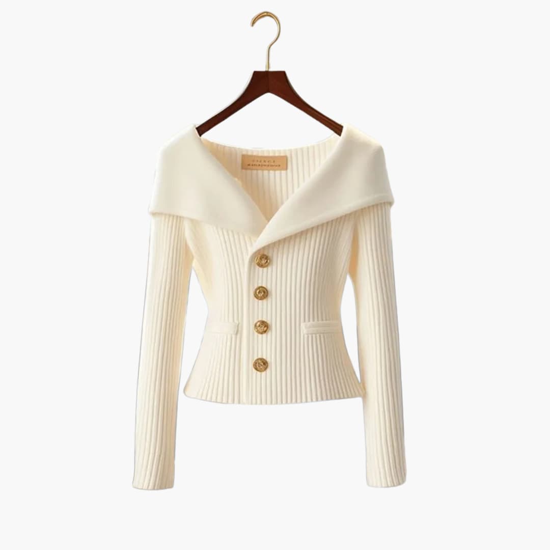 Gilet Côtelé Court Élégant pour Femme – Tricot Boutonné Confortable