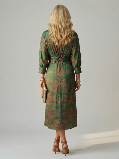 Natural Wrap Midi Dress for Women - Soft and Flattering