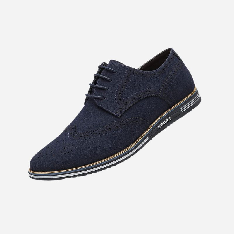 Chaussures Homme Noires En Daim À Lacets Plates