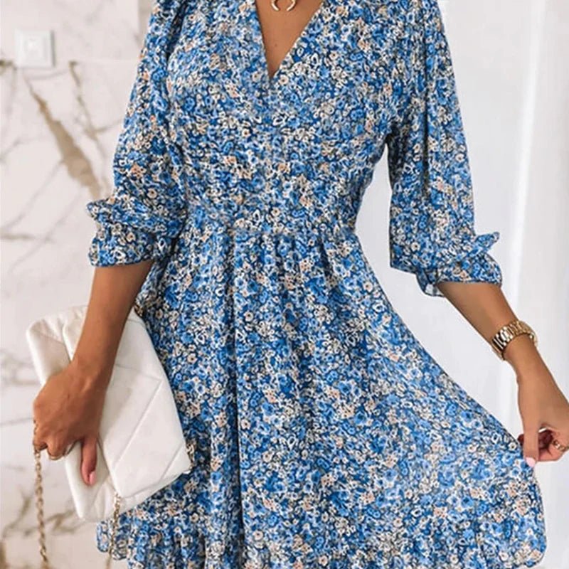 Robe fleurie élégante pour femme – Style chic et décontracté pour les fêtes d'été