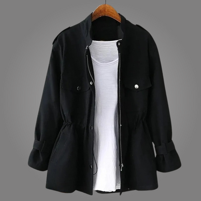 Veste Cargo Utility Élégante Femme – Manteau Décontracté à Manches Longues