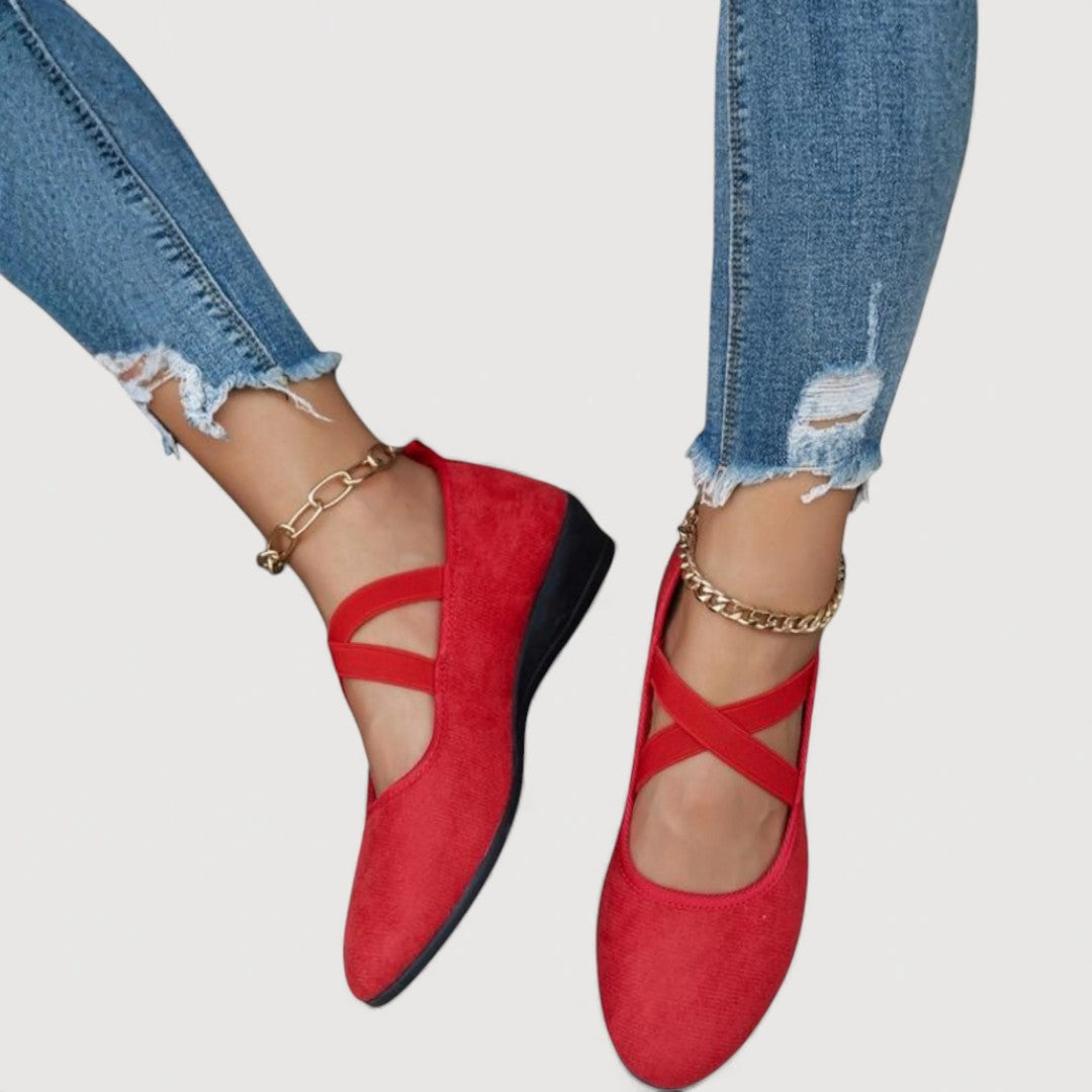 Ballerines compensées femme – Confortables à brides croisées