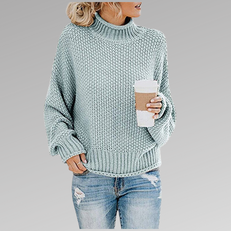 Pull Col Roulé Oversize En Maille Pour Femme – Pull Ample Confortable