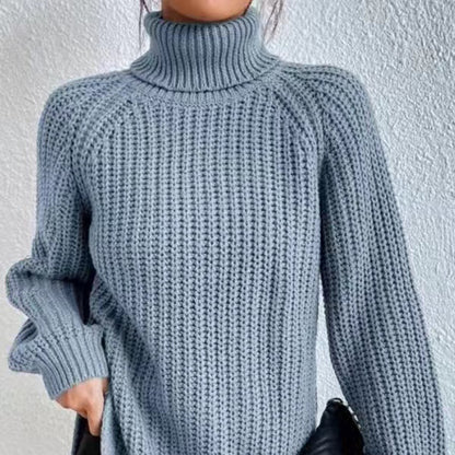 Women's sweater with a split mock neck – Soft and comfortable