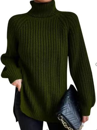 Women's sweater with a split mock neck – Soft and comfortable