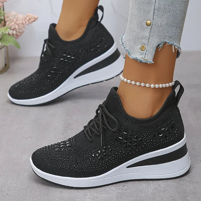Baskets femme a soutien de voute et details strass - Confortables et modernes