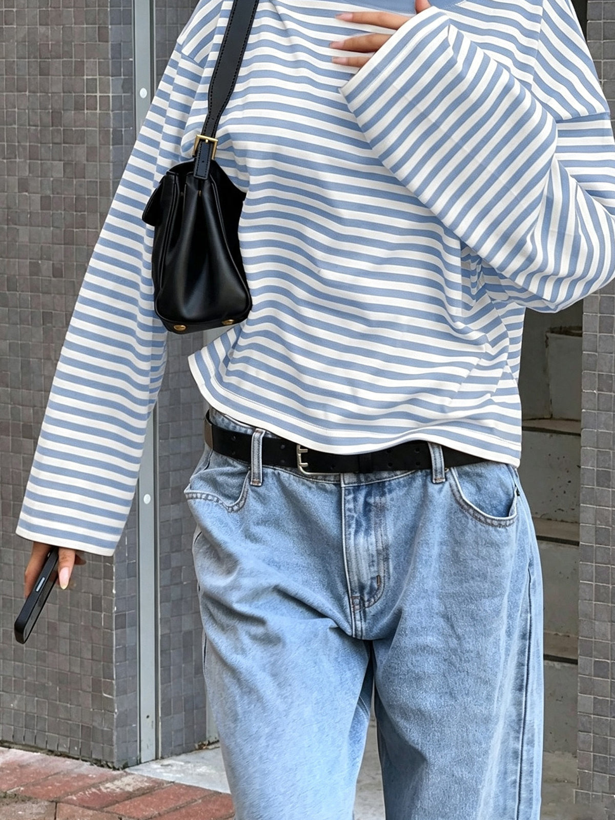T-shirt da donna girocollo color block - Morbido e versatile