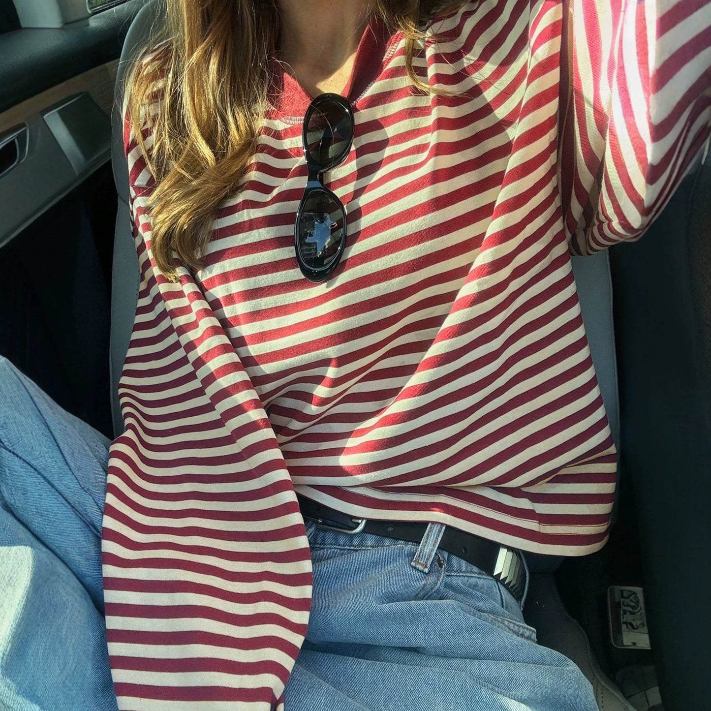 Retro Color-Block Striped Women's Top – Casual, Comfortable Everyday Style
